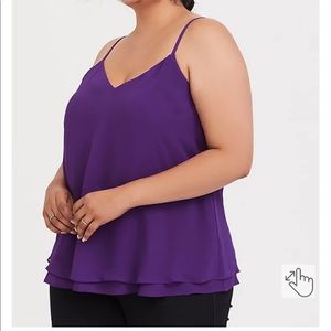 Torrid Sophie Purple Chiffon Double Layer Chiffon Cami